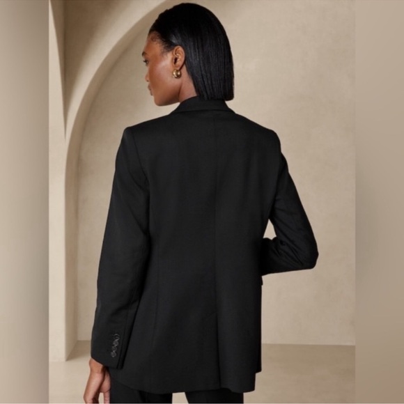 NWT - Banana Republic Black Siena Italian Wool Blazer - Size 12 - Picture 2 of 14